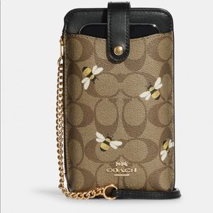 Phone Crossbody In Signature Canvas With Bee Print